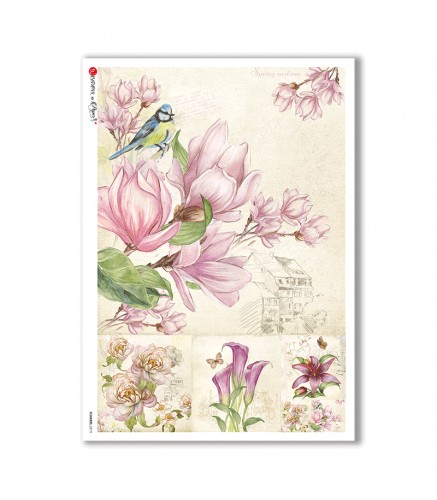 Premium Rice Paper - Flowers-0215 - 1 Design of A4